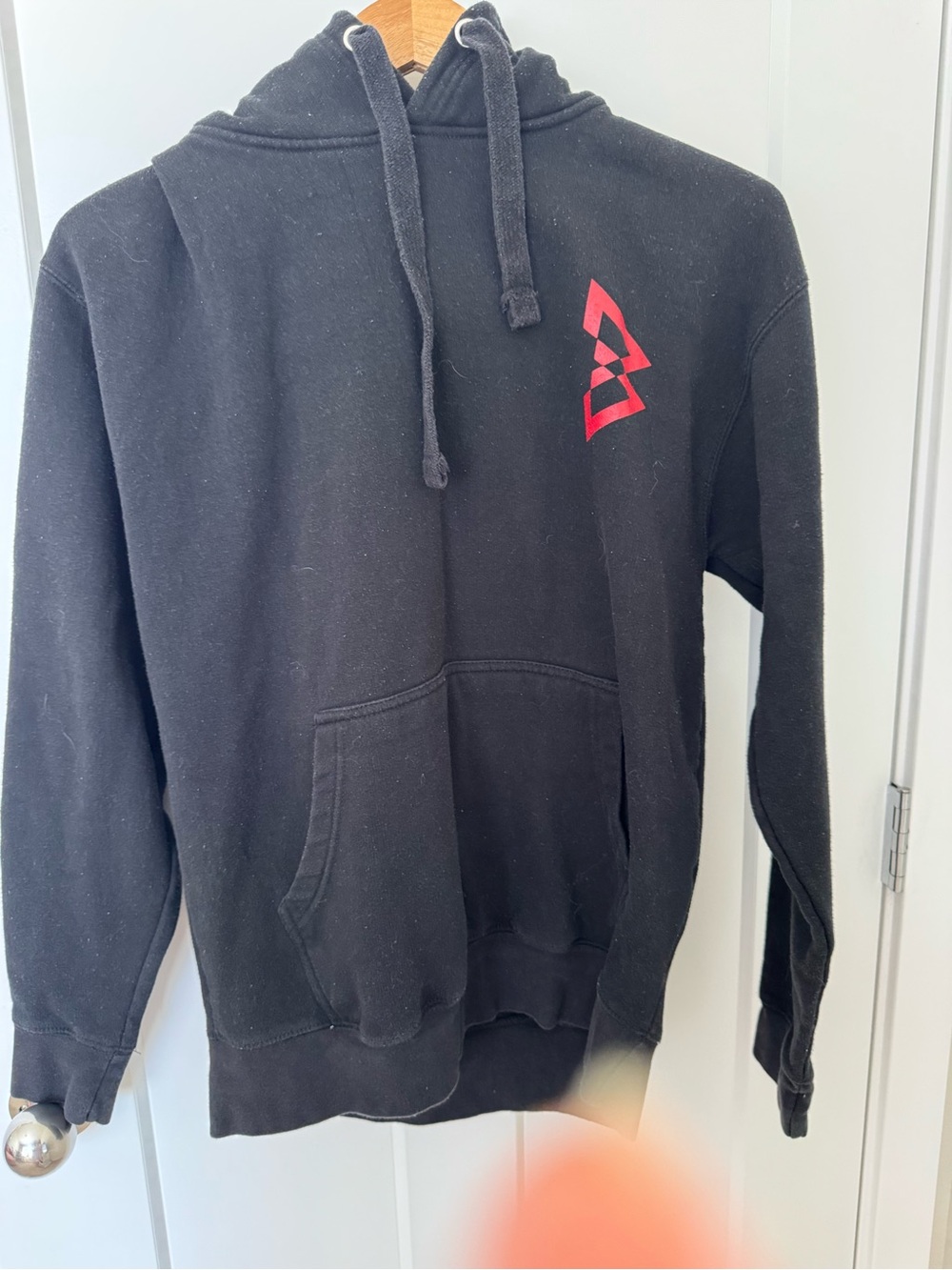 Beastmode Black Hoodie with Red Geometric Accent